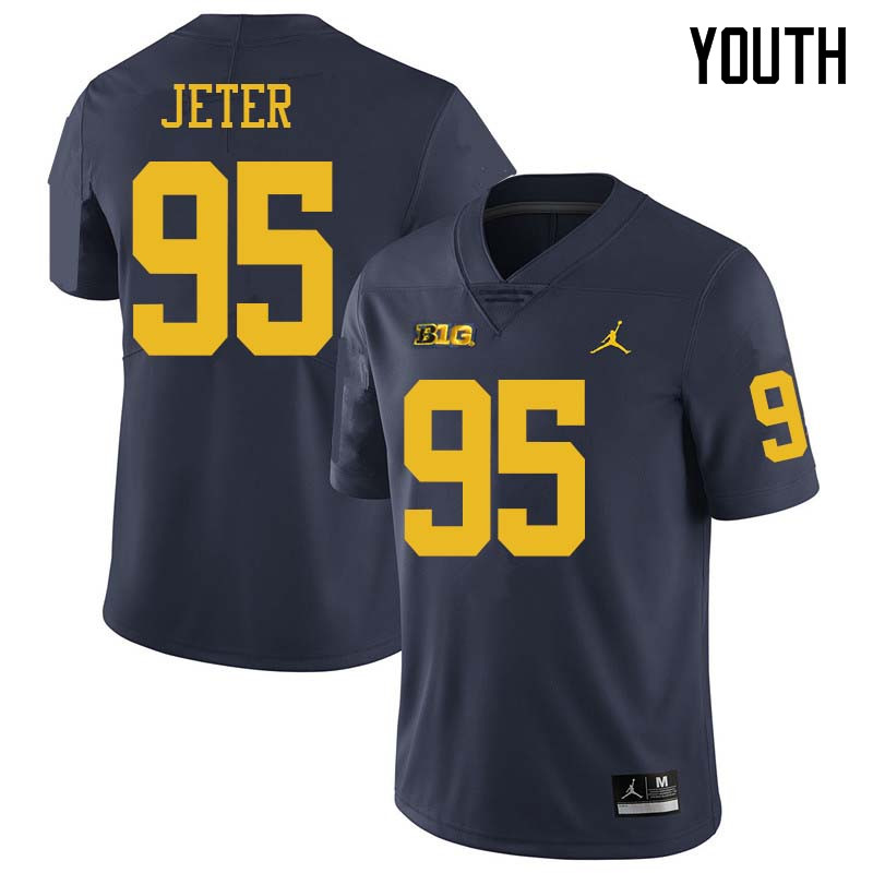 Jordan Brand Youth #95 Donovan Jeter Michigan Wolverines College Football Jerseys Sale-Navy